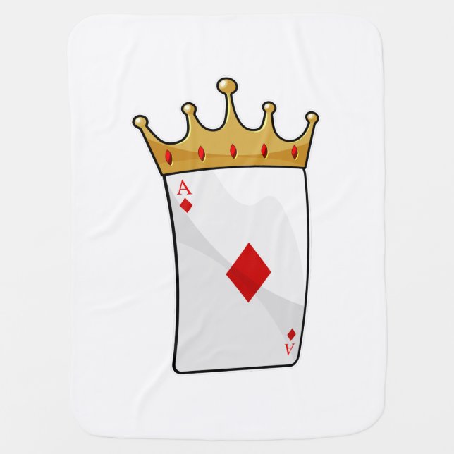 Diamond Ace with King Crown Baby Blanket (Front)