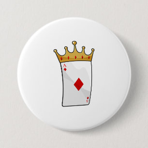 Diamond Ace with King Crown Button
