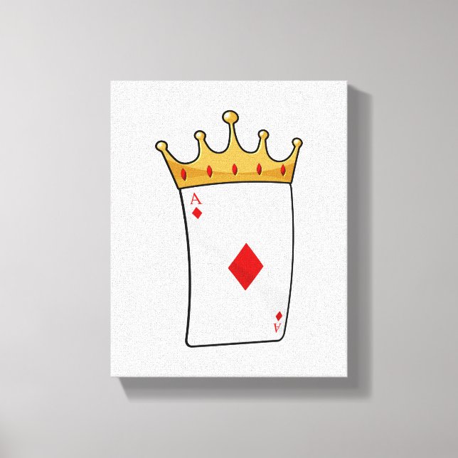 Diamond Ace with King Crown Canvas Print (Front)