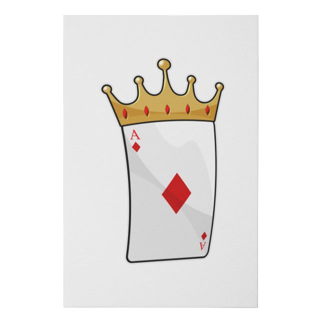 Diamond Ace with King Crown Faux Canvas Print (Front)