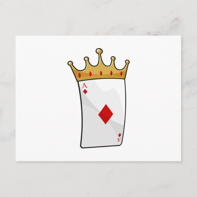 Diamond Ace with King Crown Postcard (Front)