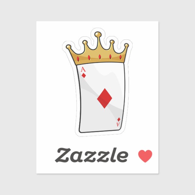 Diamond Ace with King Crown Sticker (Sheet)