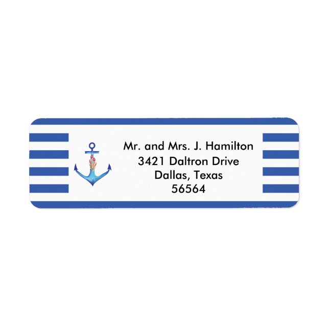 Diamond Anchor Fabulous Ocean Wedding Label (Front)