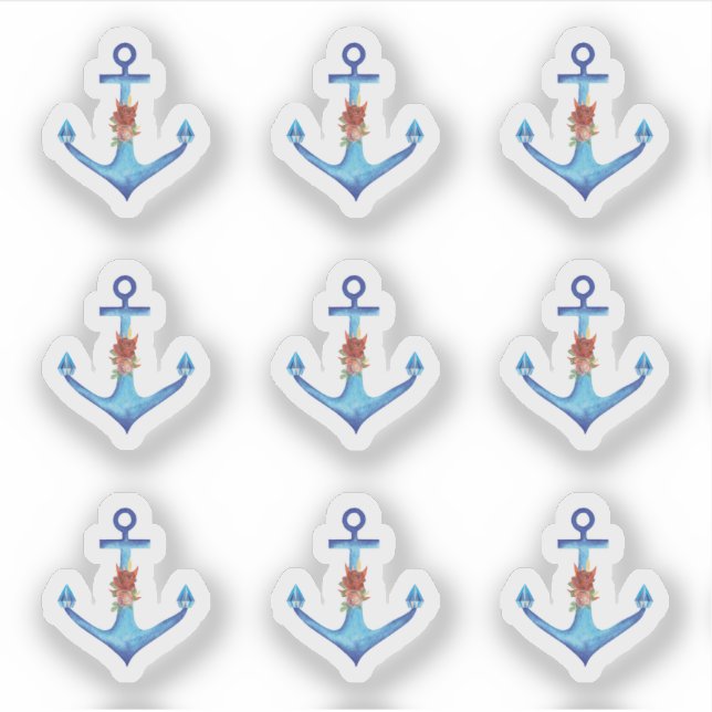 Diamond Anchor Fabulous Ocean Wedding Sticker (Front)