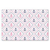 Pink Navy Blue White Preppy Madras Plaid Tissue Paper