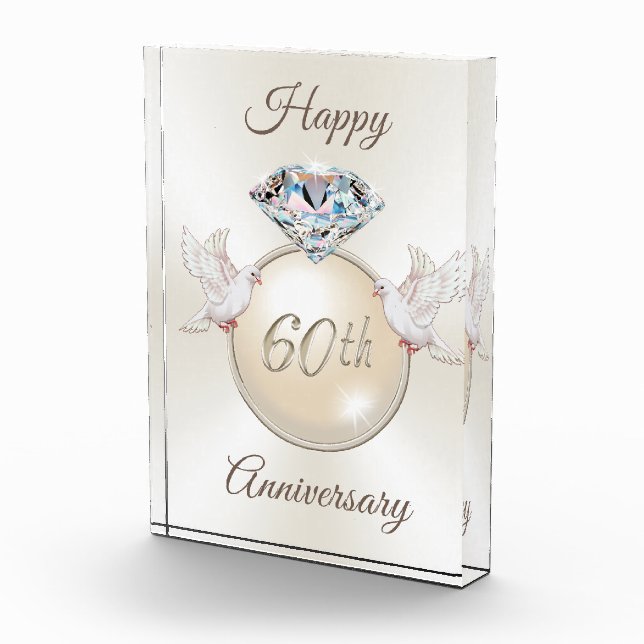 Diamond and Doves 60th Wedding Anniversary Gifts