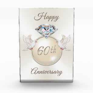 Diamond and Doves 60th Wedding Anniversary Gifts