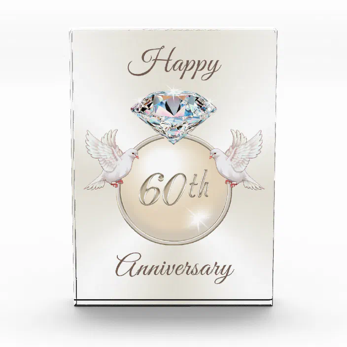 Diamond And Doves 60th Wedding Anniversary Gifts Zazzle Com