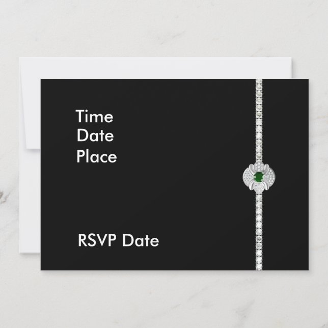 Diamond and emerald invitation (Back)