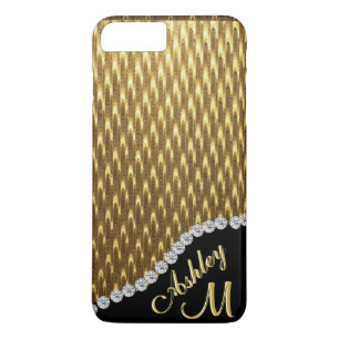 Diamond and Gold Monogram iPhone 8 Plus/7 Plus Case