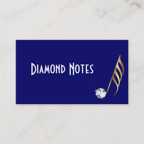 Diamond and Gold Musical Note Business Card