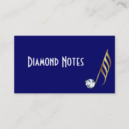 Customizable Diamond and Gold Musical Note Business Card