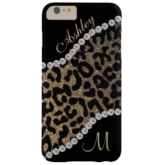 Diamond and Leopard Monogram Case-Mate iPhone Case (Back)