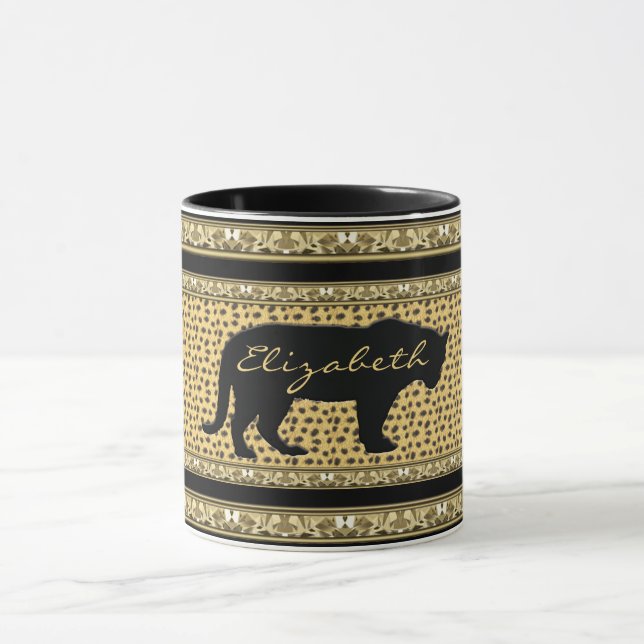 Diamond and Leopard with Name Mug (Center)