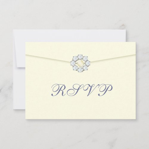 Diamond and Pearl Broach on Envelope RSVP Announcement
