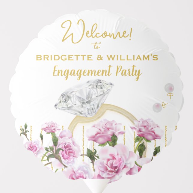 Diamond and Pearl Engagement Party Balloon (Front)