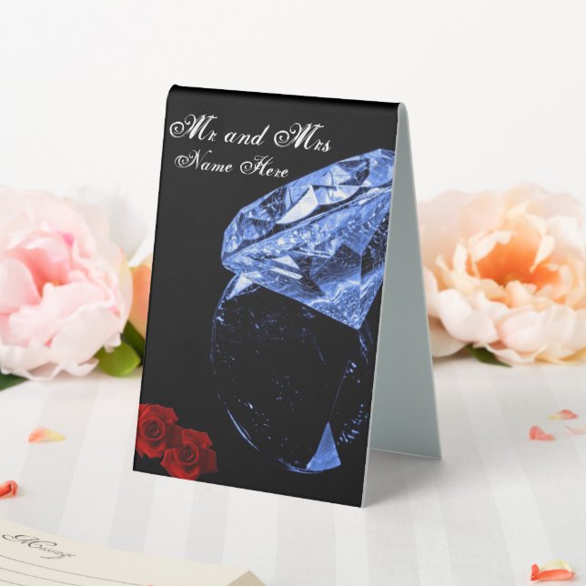 Diamond and Roses Table Tent (In SItu (Wedding))