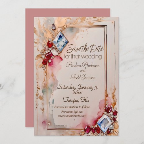 Diamond and ruby wedding save the date