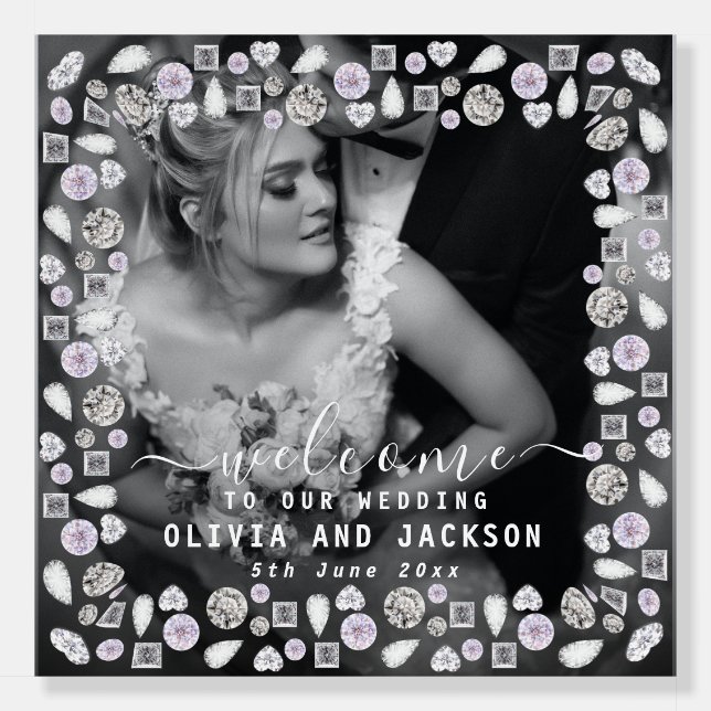 Diamond and Silver Wedding Party  Foam Board (Front)