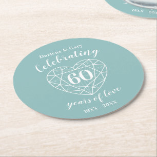 Diamond anniversary 60 years of love coasters