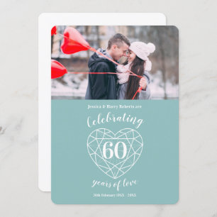 Diamond Anniversary 60 years photo invitations