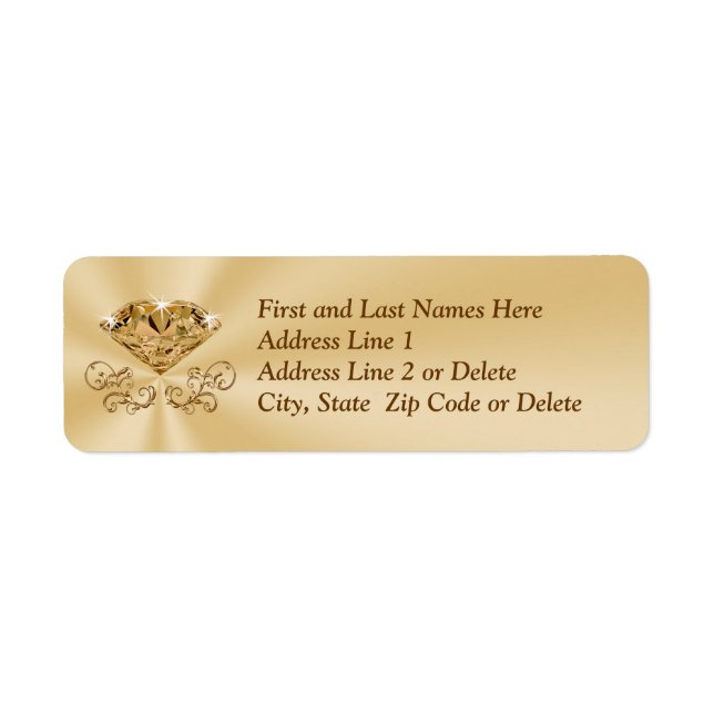 Diamond Anniversary Address Labels with Your Text (Front)