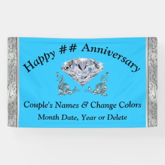 Diamond Anniversary Banners Personalized Your Text