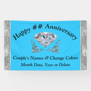 Diamond Anniversary Banners Personalized Your Text