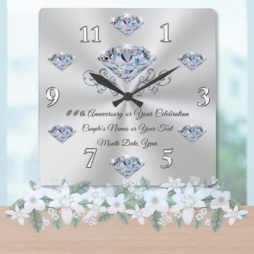 Diamond Anniversary Clock or Your Celebration