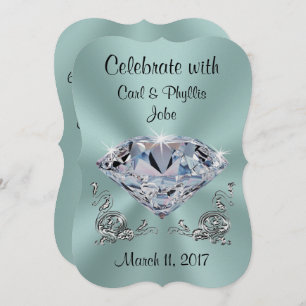 Diamond Anniversary Invitations, Your COLORS, TEXT Invitation