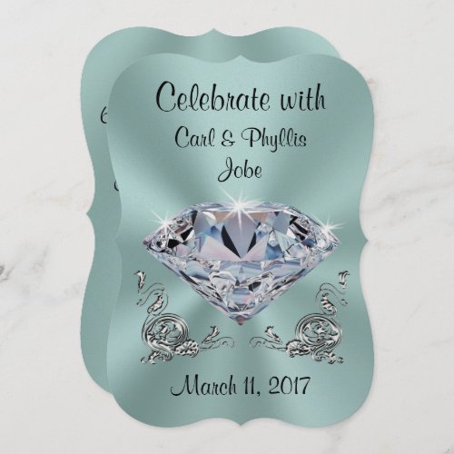 Diamond Anniversary Invitations Your COLORS TEXT Invitation