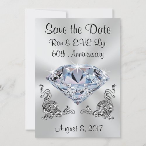 Diamond Anniversary Save the Date Cards Your Text