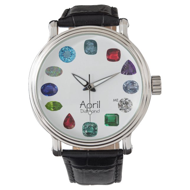 Diamond, April Birthstone Watch (Front)