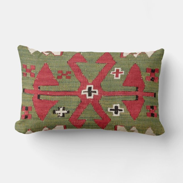 Diamond Arrow Konya Blue Green Cowboy Throw Pillow (Front)