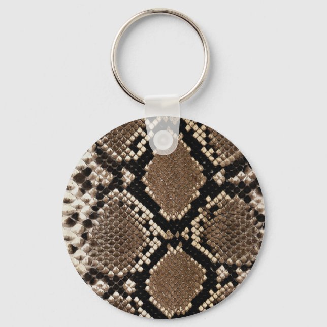 Diamond Back Rattlessnake Skin Keychain (Front)