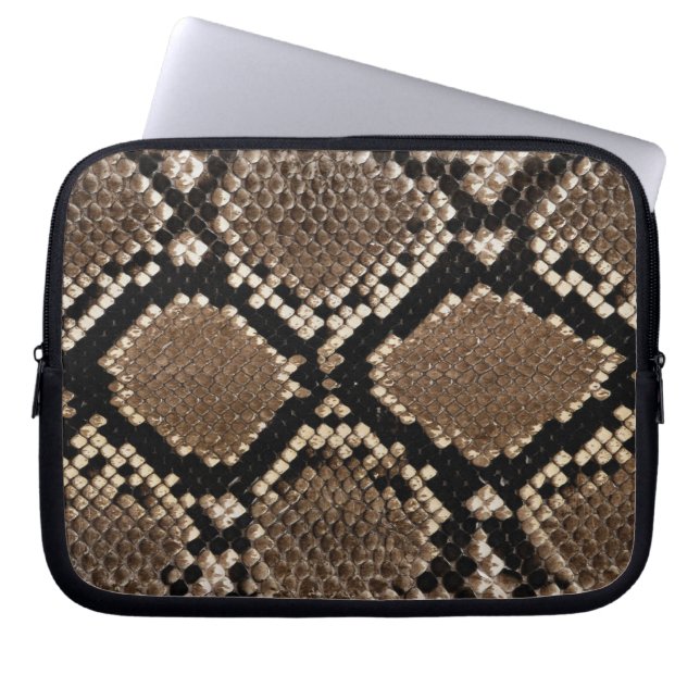 Diamond Back Rattlessnake Skin Laptop Sleeve (Front)
