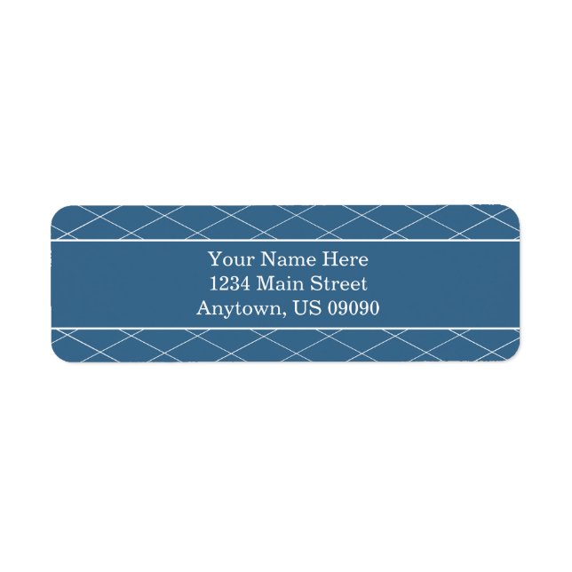 Diamond Background Address Labels (Blue) (Front)