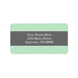 Diamond Background Address Labels (Mint / Gray)