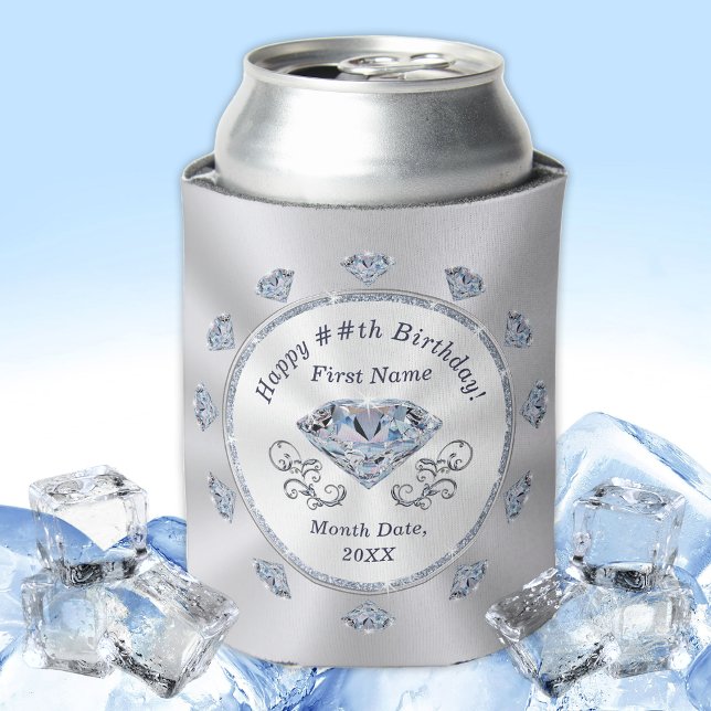 Diamond Birthday Party Favors, Personalized Can Cooler (Creator Uploaded)
