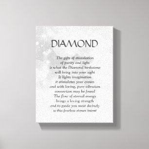 Diamond birthstone - April poem art canvas Print
