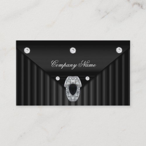 Diamond Black Metal Look Silver Business Card