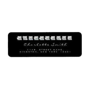 Diamond Black White Return Address Labels