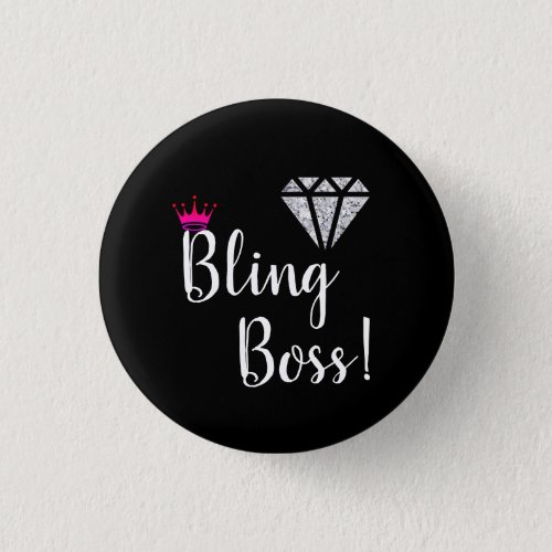 Diamond Bling Boss Pin Button