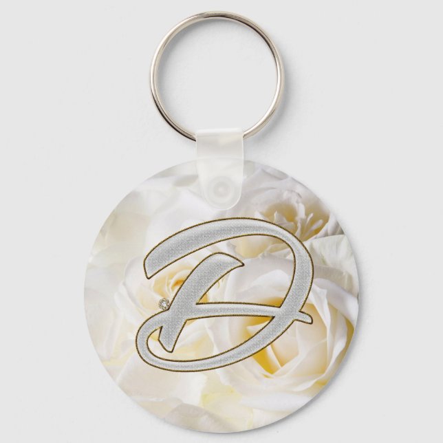 Diamond Bling D Keychain (Front)