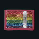 Diamond Bling Glitter Calligraphy Name Rainbow  Trifold Wallet<br><div class="desc">This design is a photo and not made with any actual glitter or sequins. It may be personalized in the area provided by changing the photo and/or text. Or it can be customized by clicking Personalize this Template and then choosing the click to customize further option and delete or change...</div>