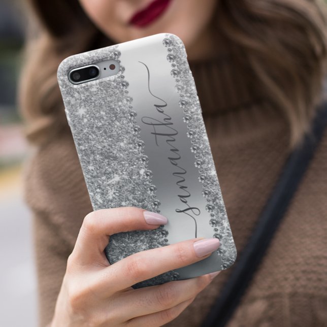 Diamond Bling Glitter Calligraphy Name Rose Gold   Samsung Galaxy Case (Creator Uploaded)