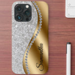 Diamond Bling Gold Metal Personalized Galm Case-Mate iPhone 14 Case<br><div class="desc">This design was created though digital art. It may be personalized in the area provide or customizing by choosing the click to customize further option and changing the name, initials or words. You may also change the text color and style or delete the text for an image only design. Contact...</div>