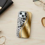 Diamond Bling Gold Metal Personalized Script  iPhone 15 Case<br><div class="desc">Any glitter or diamonds in design are photos and simulated. This design may be personalized in the area provided by changing the photo and/or text. Or it can be customized by clicking Personalize this Template and then choosing the click to customize further option and delete or change the color of...</div>