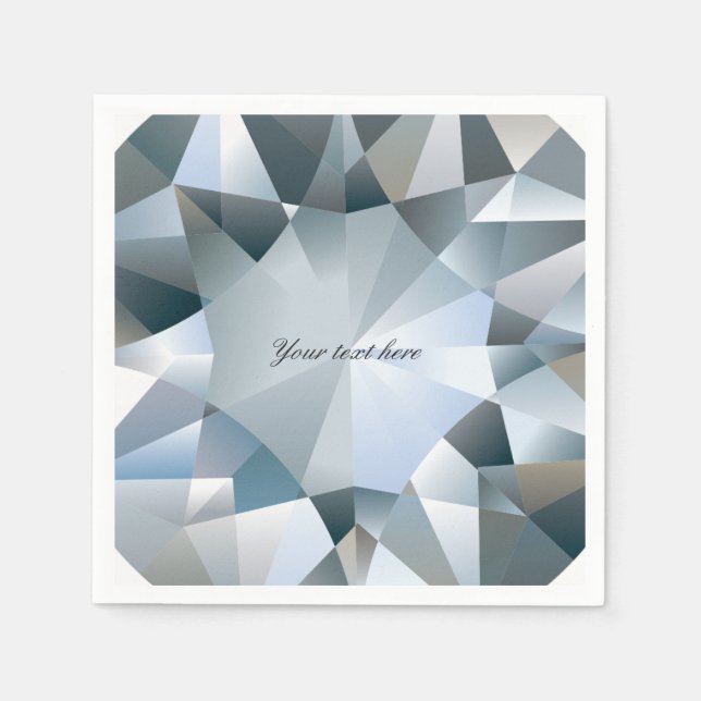 Diamond Bling Jewelry Elegant Jewel Party Napkins (Front)