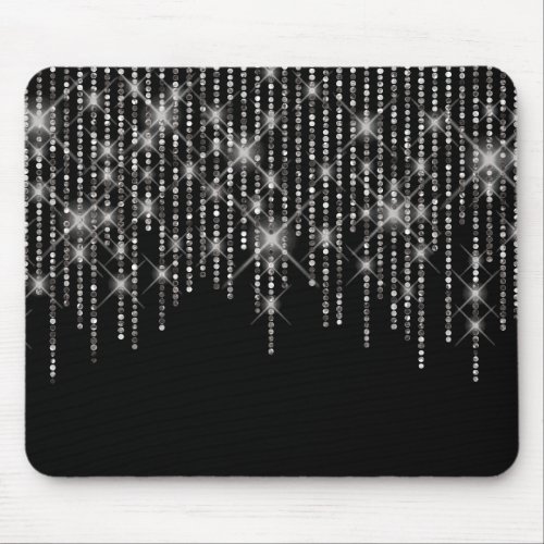 Diamond Bling on Black Mouse Pad